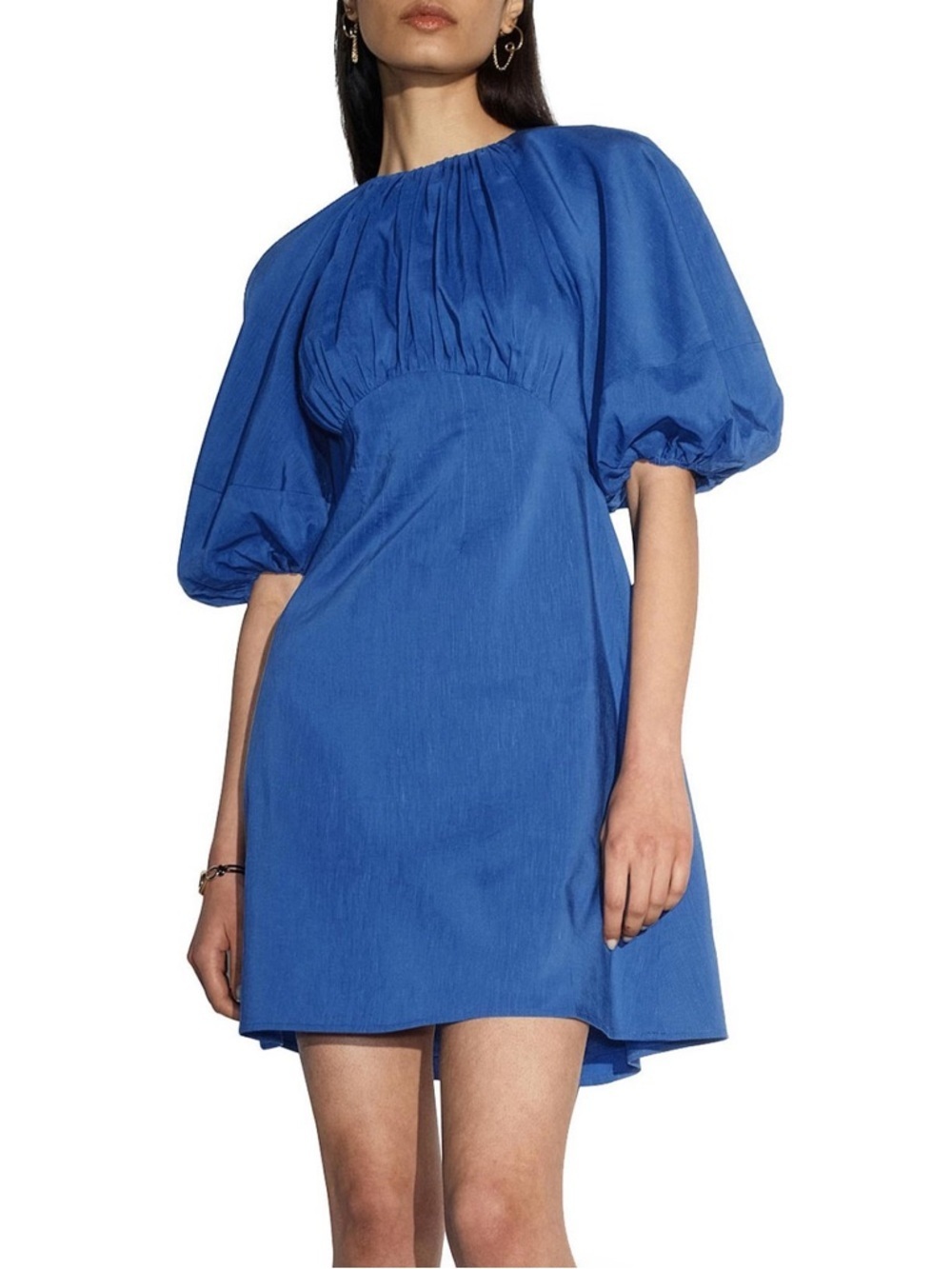 Witchery Australia Electric Blue Dress with Puff Detail Linen Blend Size 8AU 4US